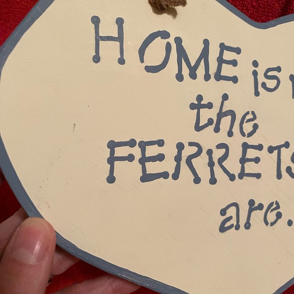 Handmade wooden decorative plaque “Home is where the Ferrets are…” - Picture 3 of 12